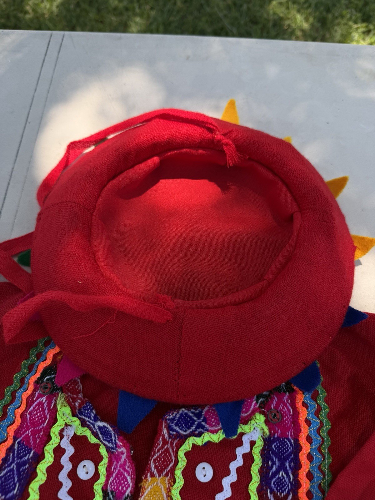 Handmade Red Wool Woven Andean Chullo Hat & Matching Jacket, One Size