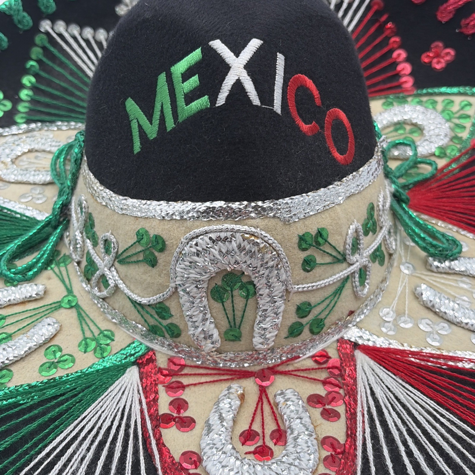 Sombrero Authentic Vintage Gonzalez Mexico Flag
