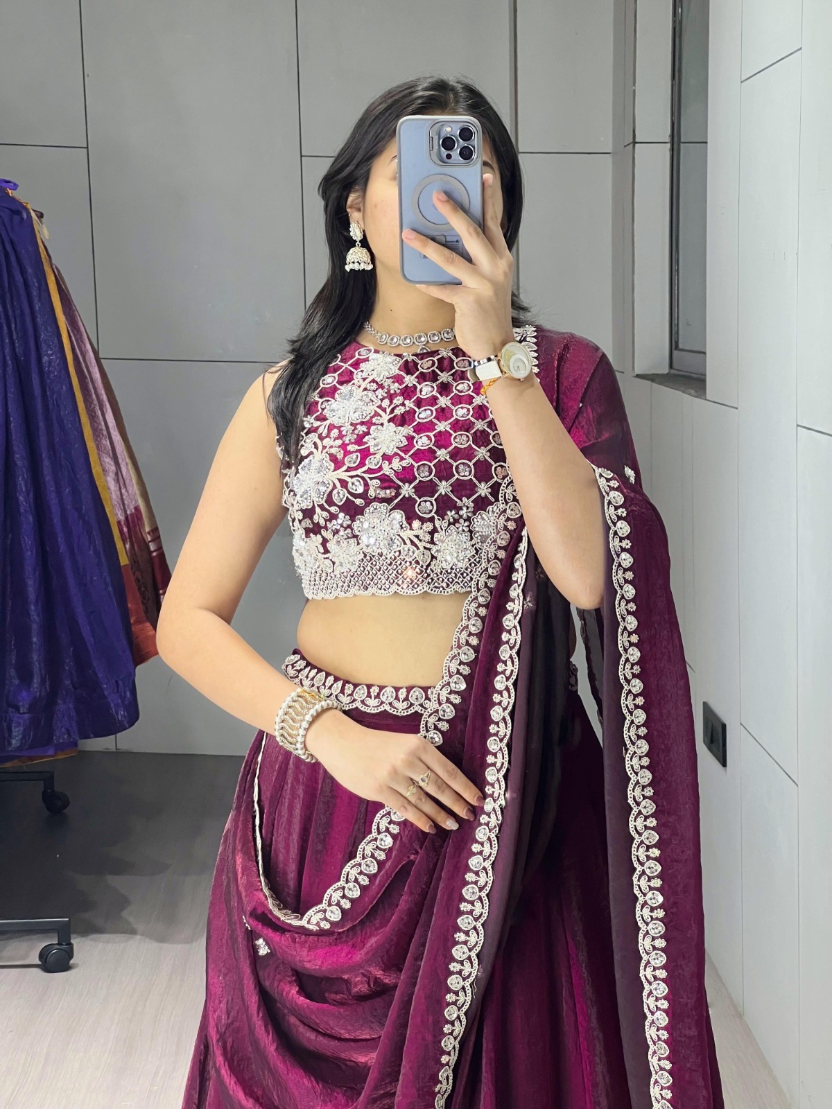 Fendy Lehenga Choli Beads Work Sequins Embroidery Indian Wedding Party Wear