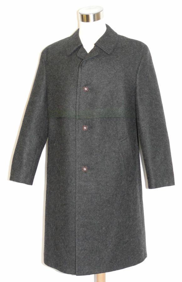 BOILED WOOL Over COAT Jacket BLACK Winter WARM Men LONG SLEEVES C47″ Large