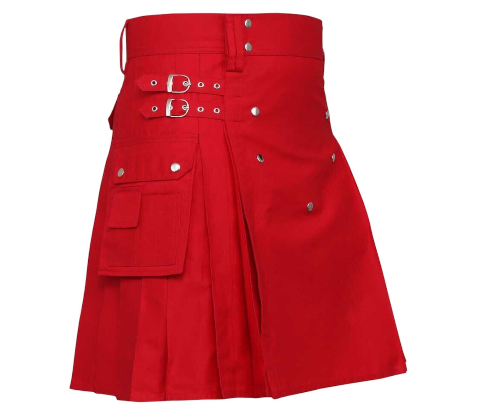 Men’s Scottish Red Utility kilt is made of Cotton