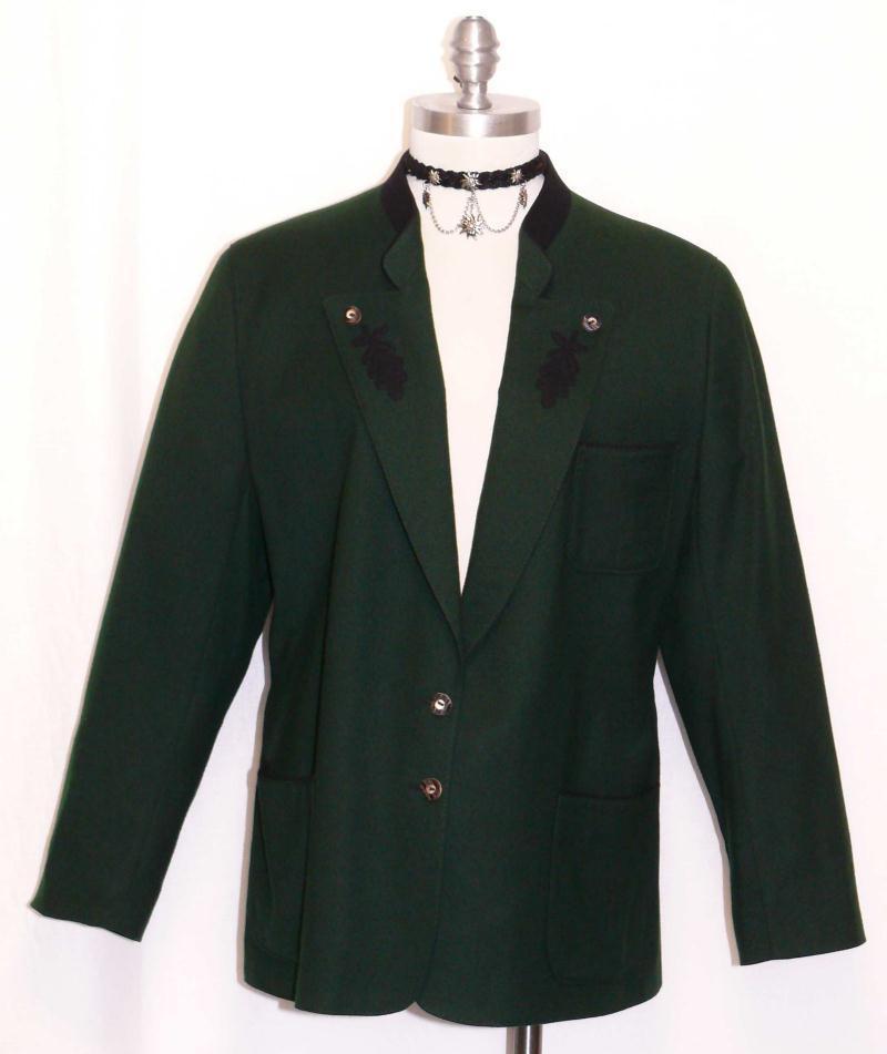 Dark GREEN ~ WOOL Austria Women Hunting Riding Dress Suit JACKET Coat Eu 42 12 M