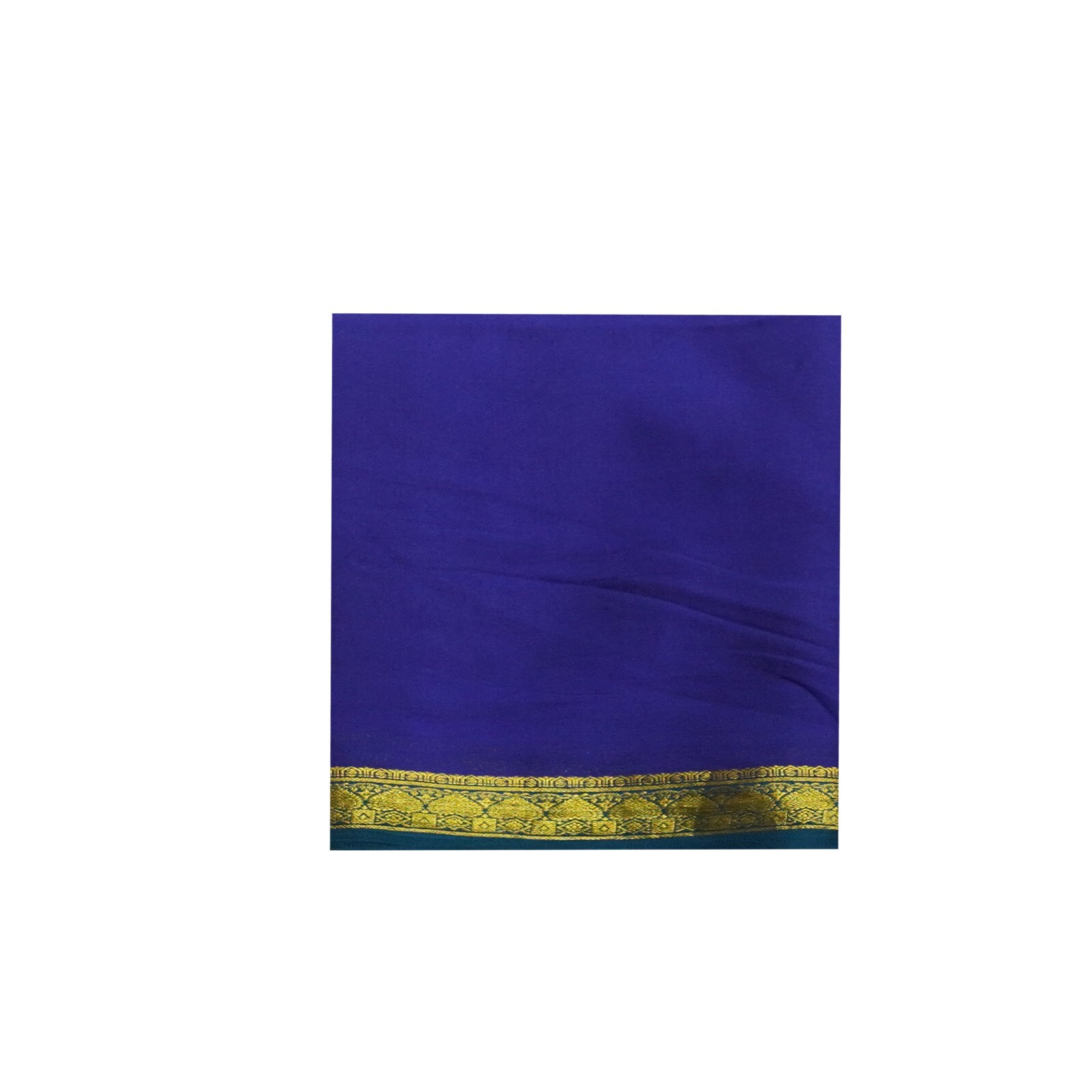 Vintage Blue Sarees 100% Pure Mysore Crepe Silk Zari Woven Sari 5YD Craft Fabric