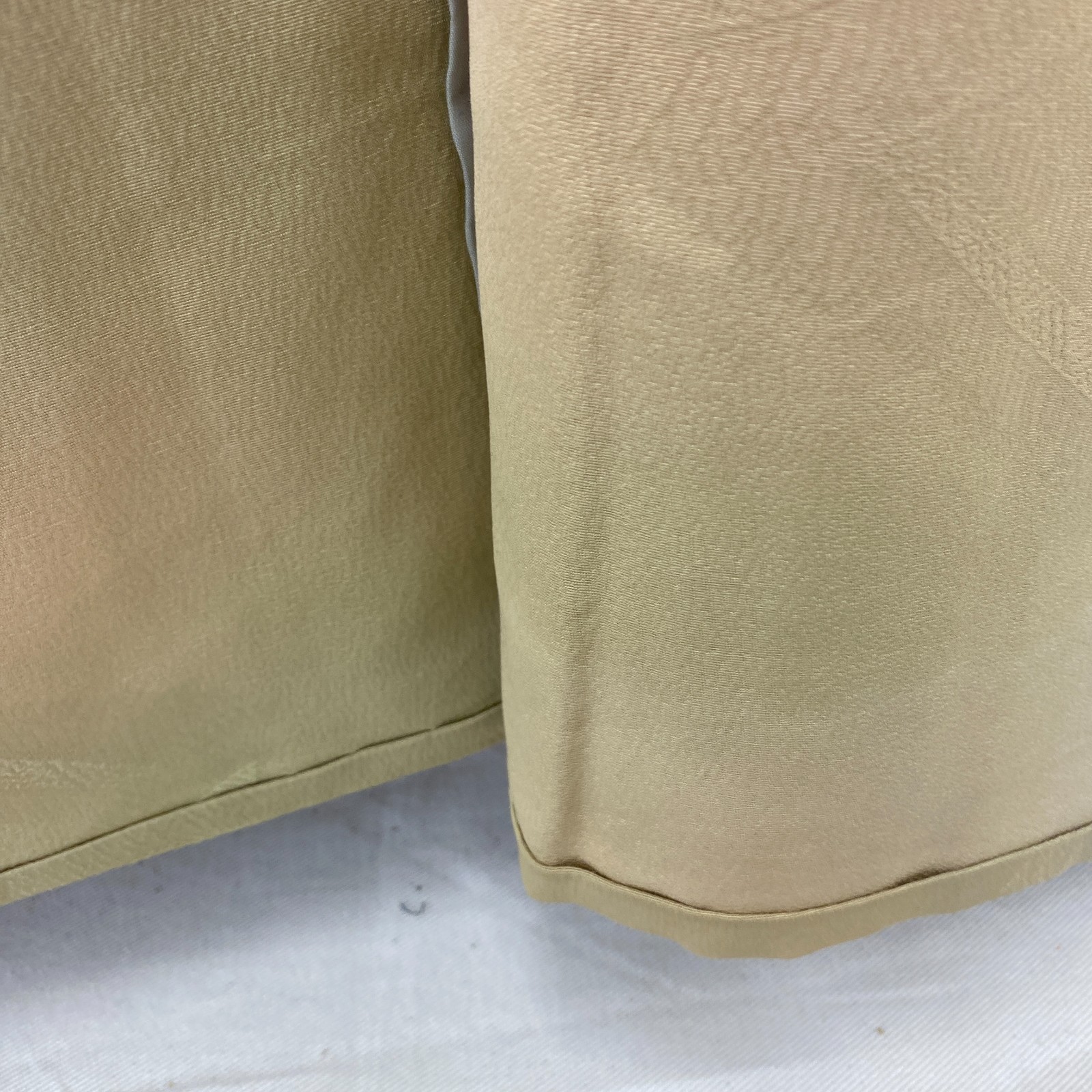 Japanese Vintage Kimono Polyester Brown No Lining Traditional Length 61 in