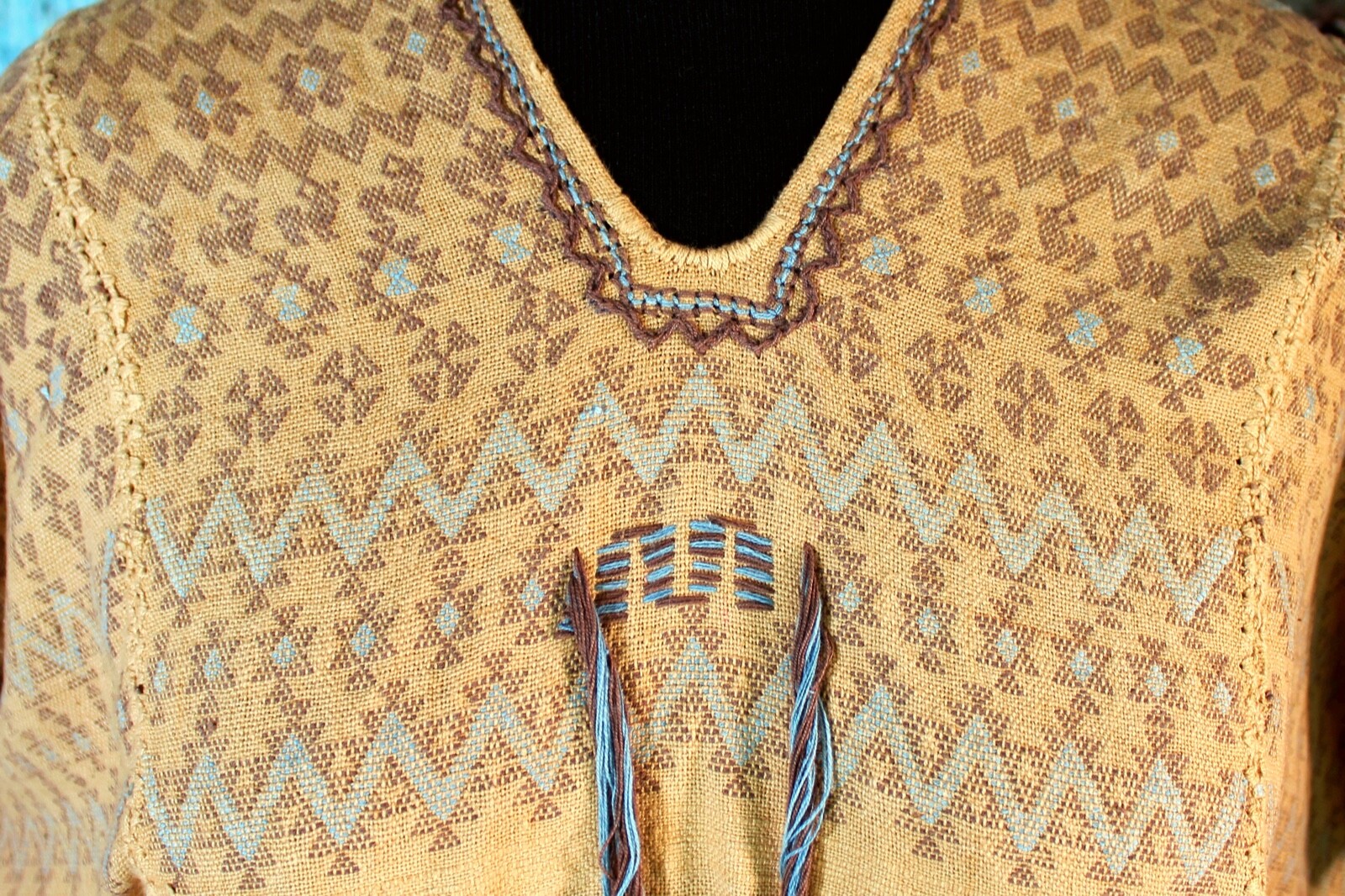 Huipil Natural Dye Handwoven San Bartolo Yautepec Backstrap Loom Oaxaca Mexico