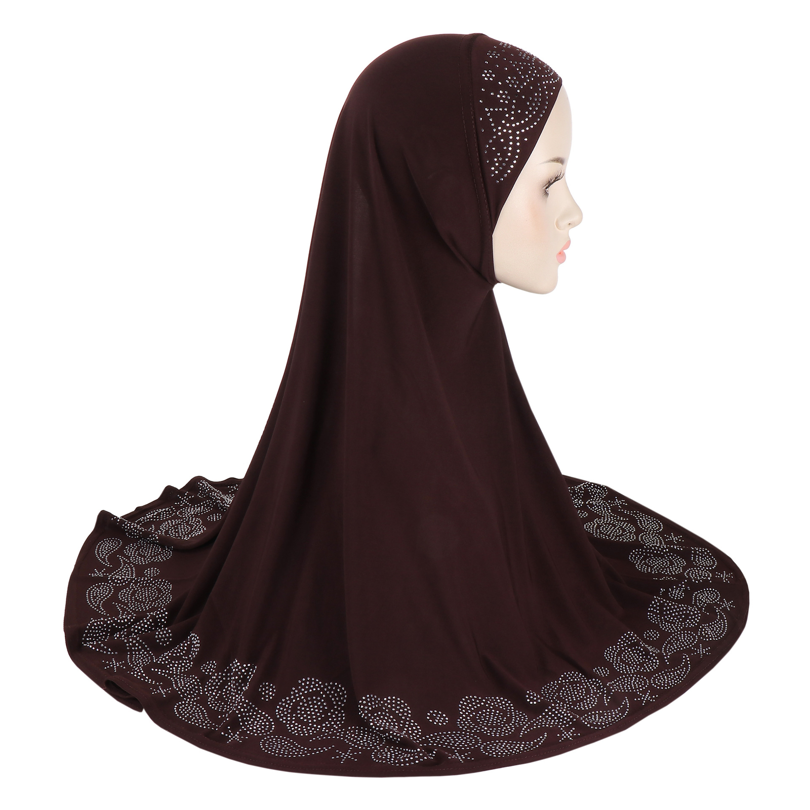 Women Hijab Muslim Rhinestone Instant Scarf Headties Turban Shawls Arab Shayla