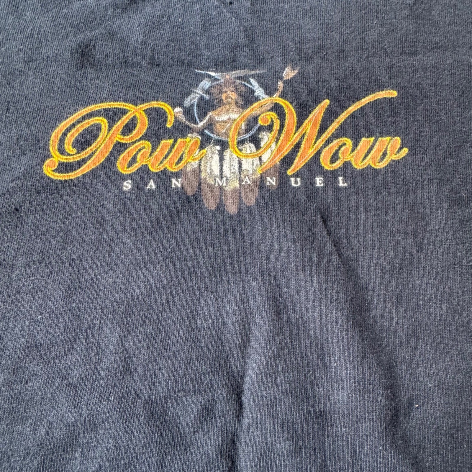 Vintage San Manuel Pow Wow T-Shirt XL Native American Graphic Tee Gildan Blk USA