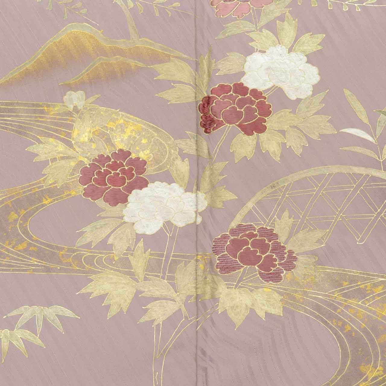 Vintage Japanese Kimono | Houmongi | Purple Silk Chirimen | uu1622b