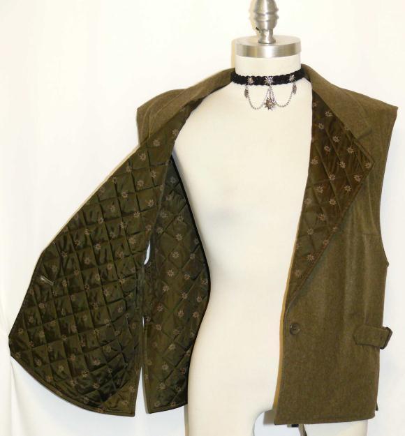 WOOL Women VEST Hunting Jacket / Has SIDE BELTS German Winter B42″ Eu44 12 M