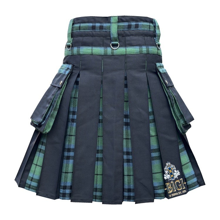 Keith Ancient Tartan black gothic front apron with pleats Kilt Scotland