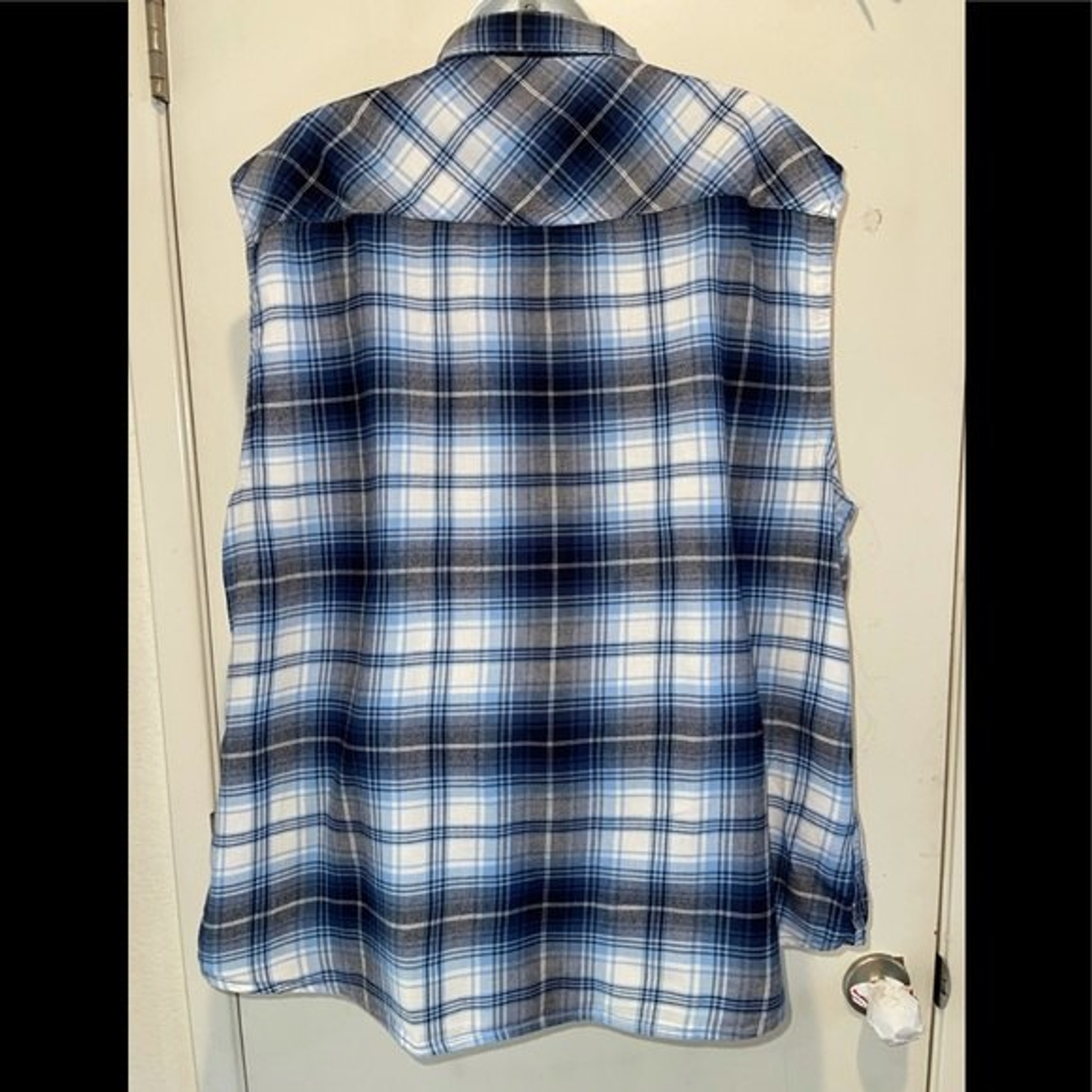 Jachs Girlfriend Sleeveless Flannel Button Down Top