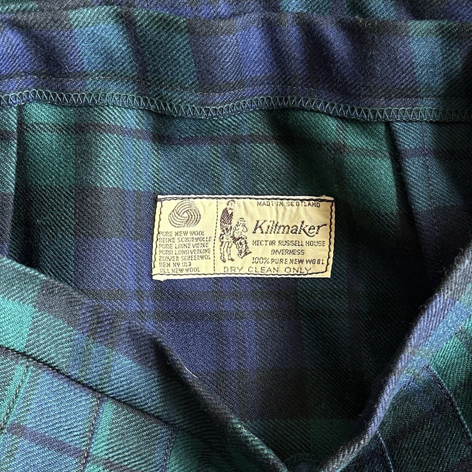 Vtg Hector Russel 100% Wool Adjustable-Waist Plaid Tartan Scotland Kilt – 26×26