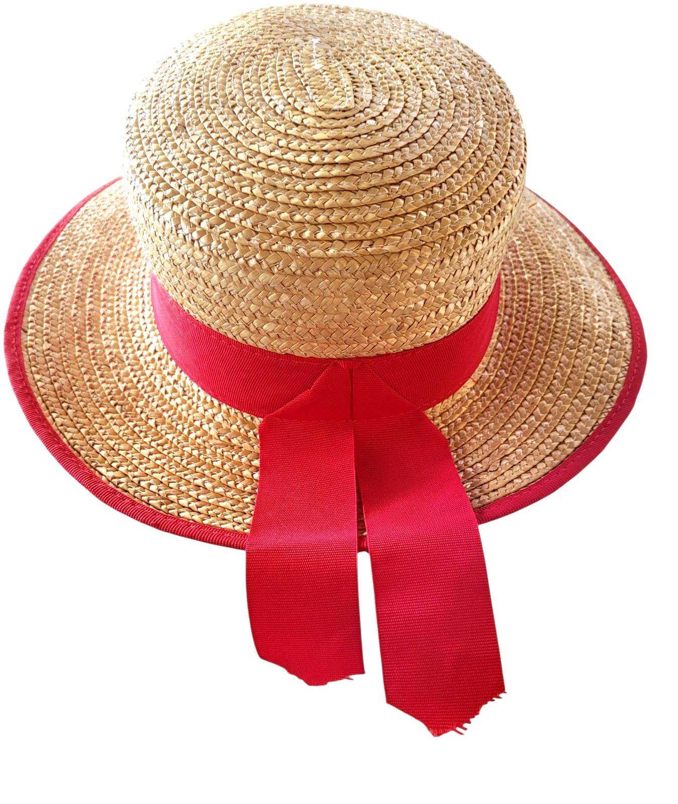 Vintage Unisex Italian Venezia Straw Gondolier Hat Laguna Trading SZ 59