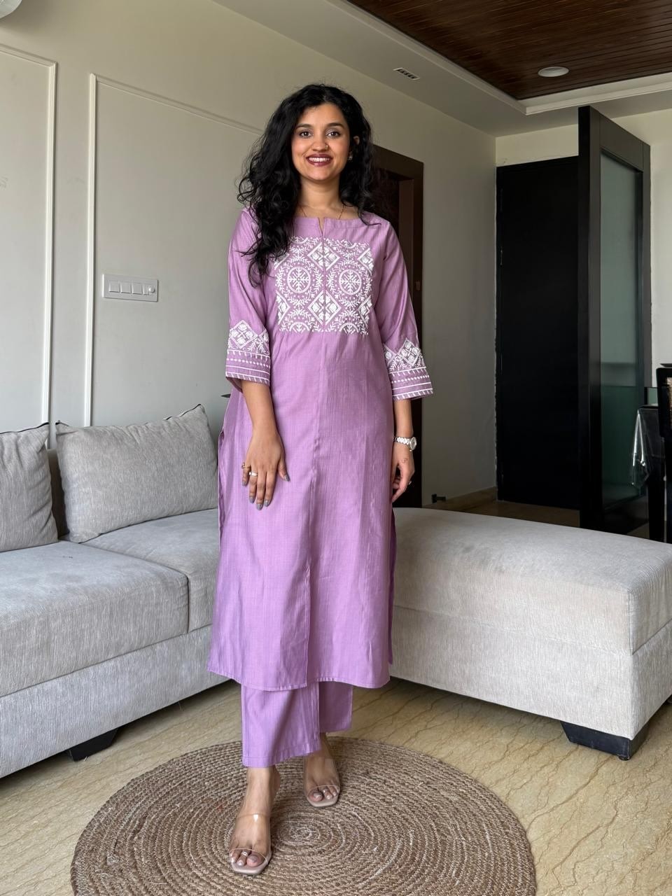 Indian Bollywood Ethnic Kurti Pant Set Designer Women Straight Cotton Kurta Set