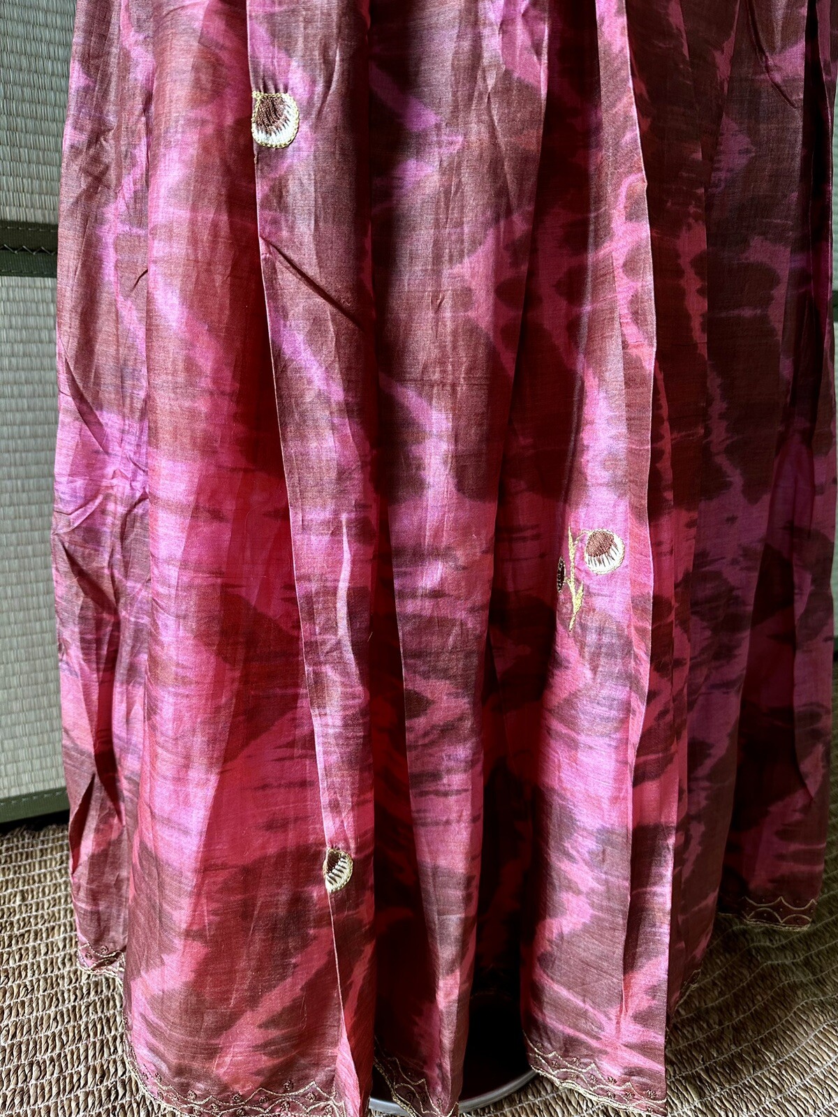 Maroon Lehenga Choli Indian Wedding Bridal Set Silk Embroidery Beading Vintage