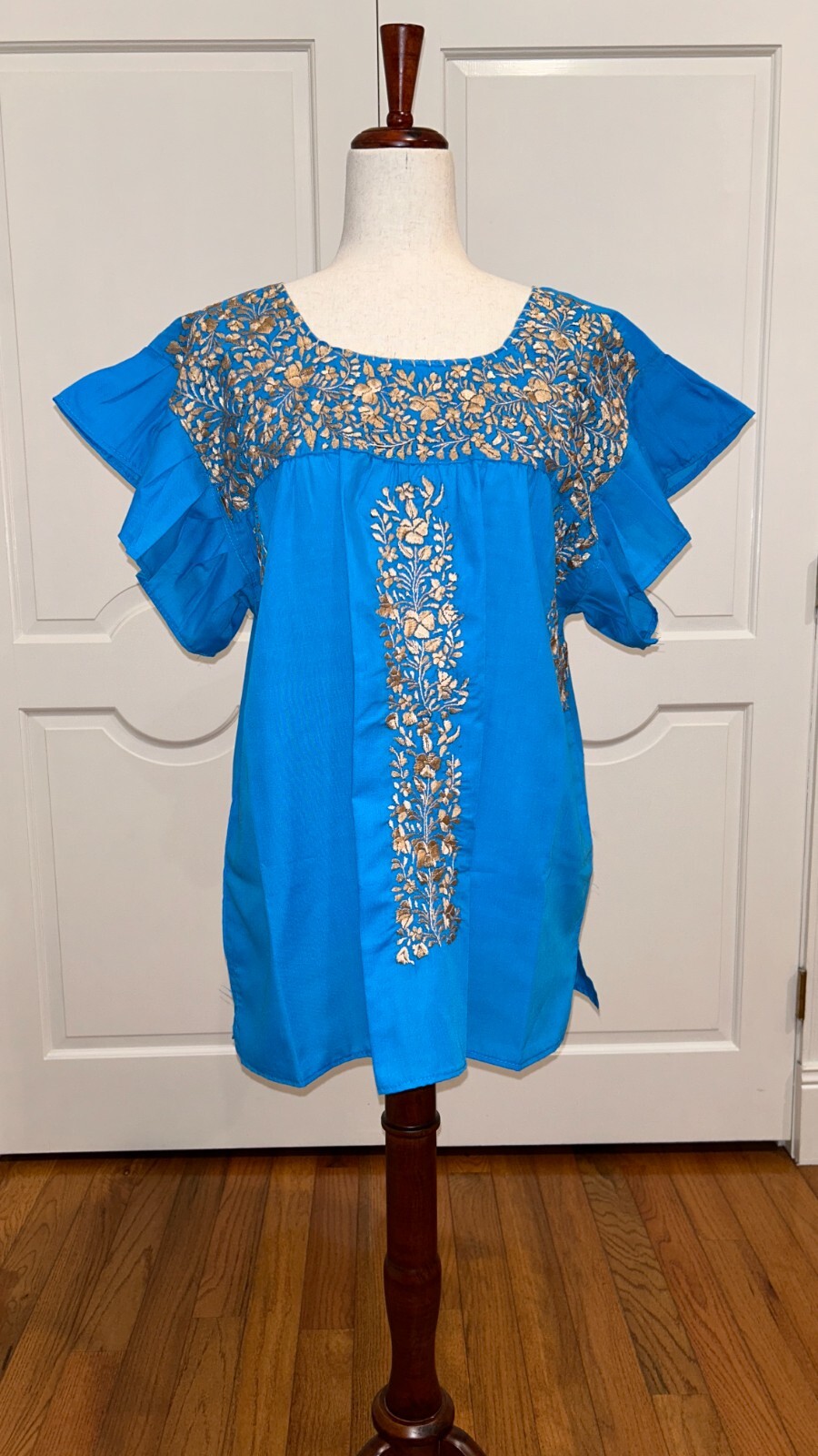 Handmade Embroidered San Antonino Blouse, Mexican top, S/M/L.