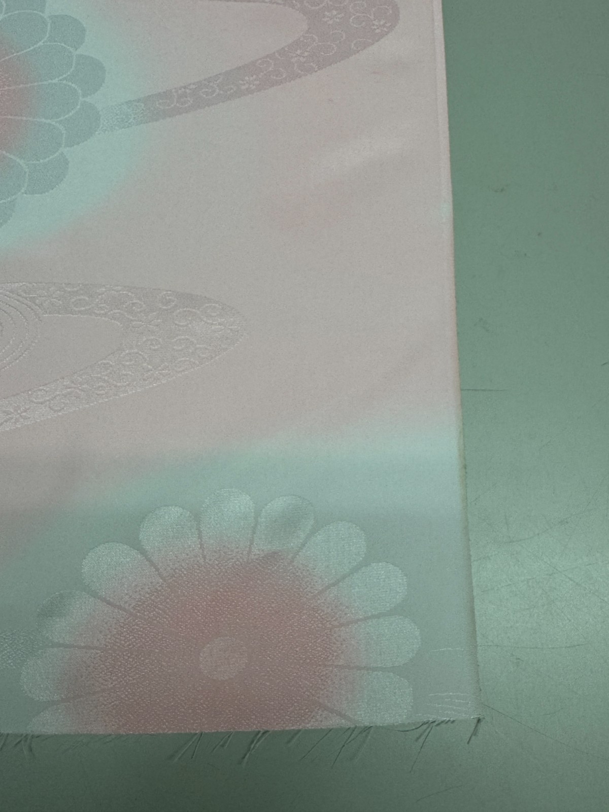 Japanese Vintage Kimono Fabric cloth Boro Silk Pink tradition 35.4×14.1 in