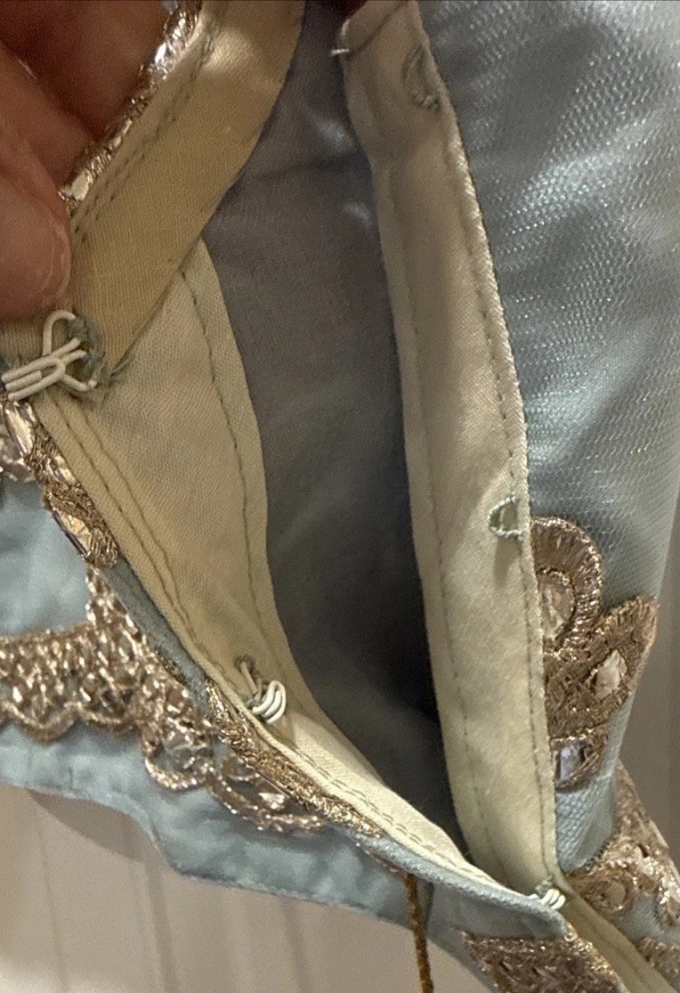 Indian Blue Choli With Beautiful Silver Embroidery & Fringe Tassels
