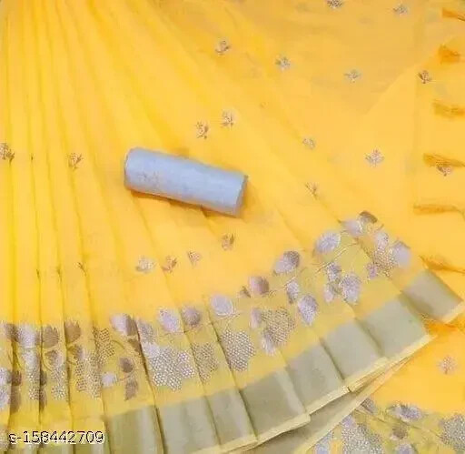 Women’s Chanderi Cotton saree with Running Blouse piece