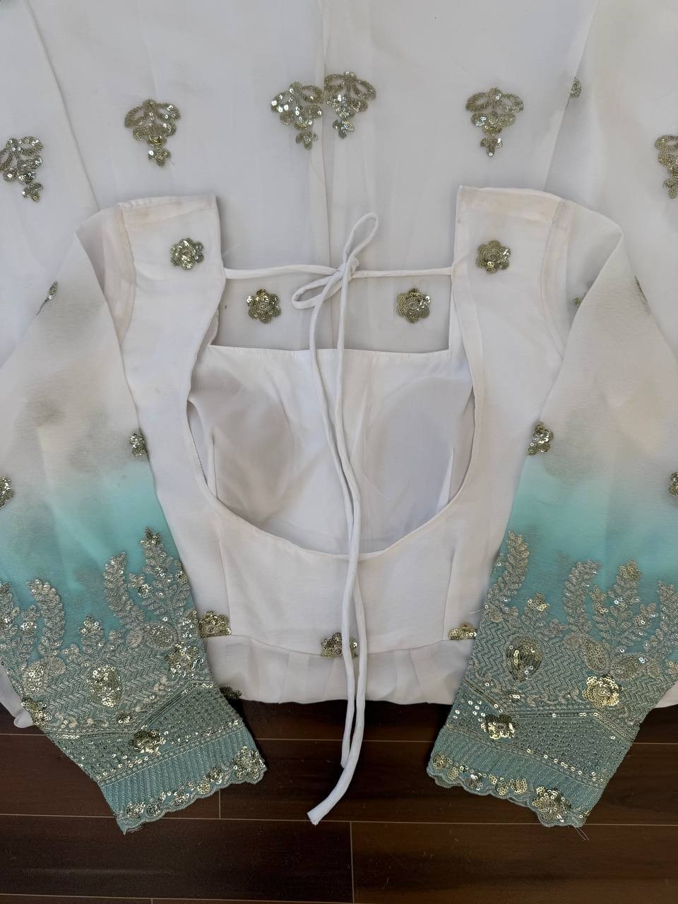 Latest Star Georgette White Gown Bottom With Dupatta For Indian Party Wear
