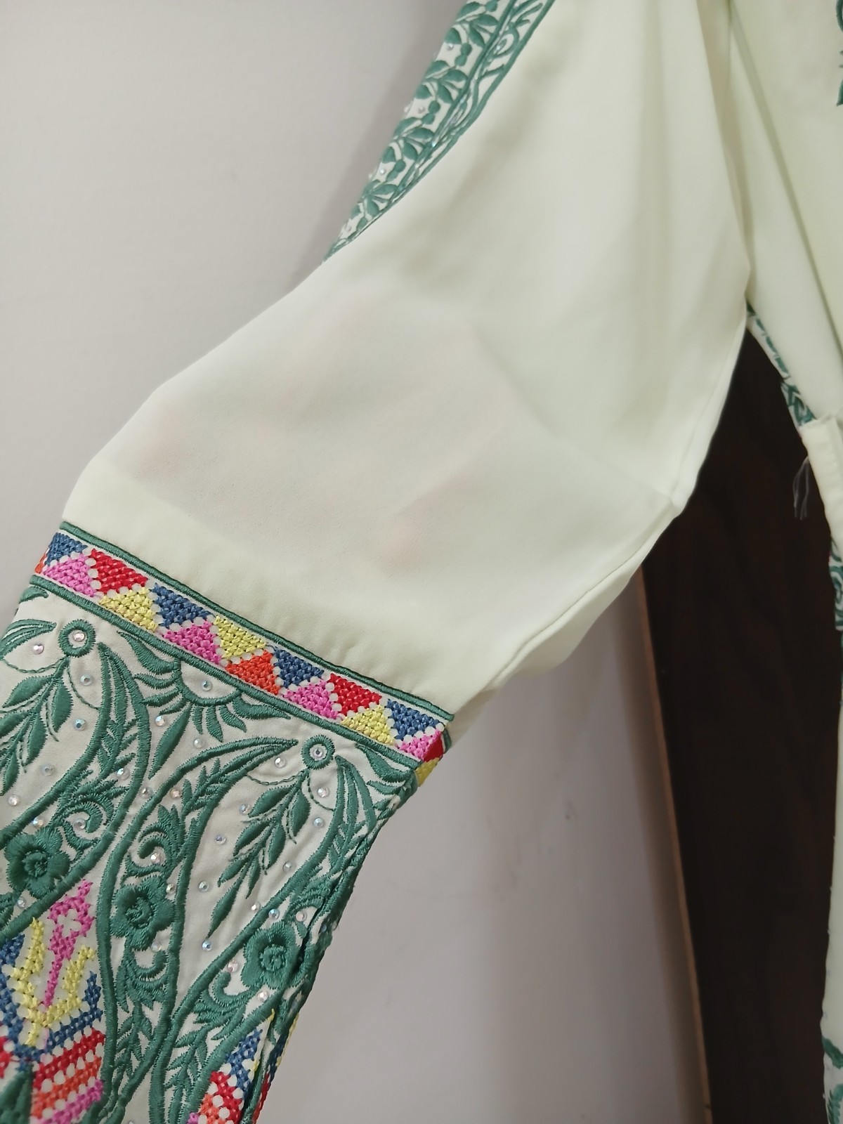 Traditional Palestinian Thobe Embroidered Dress Jordanian Caftan Henna Wedding
