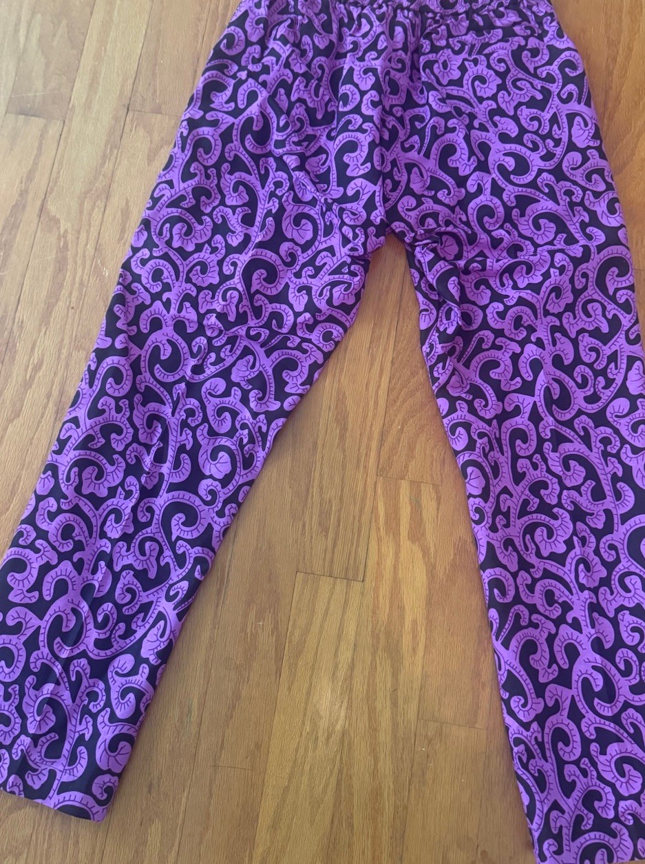 Modern Ankara from Nigeria in shirt and Pant Color Is Black And Purple, Cotton