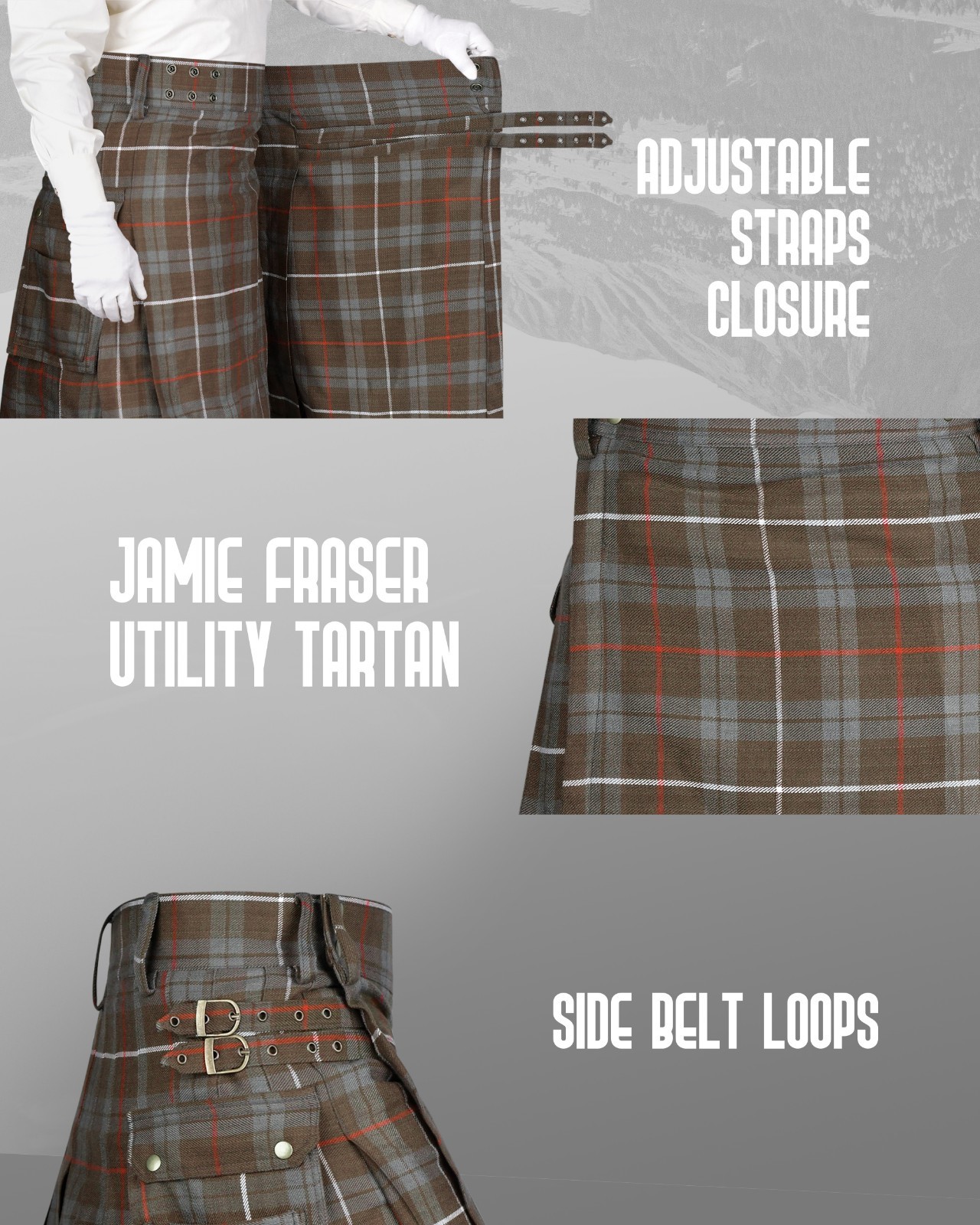 Valor Acrylic Utility Kilt | 16oz Fraser Weathered Tartan KIlt