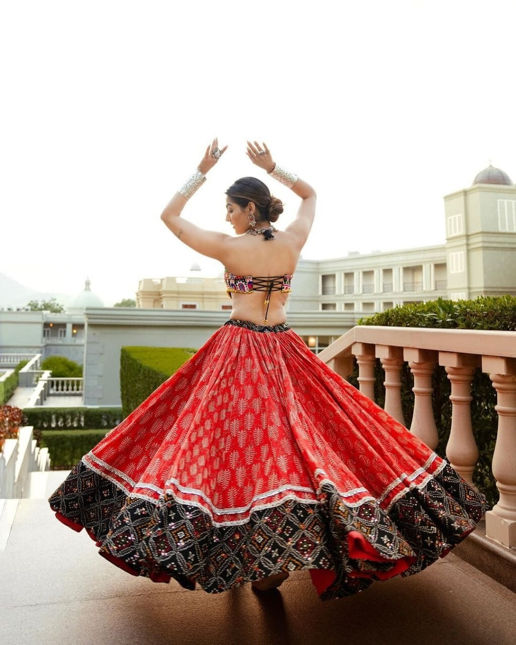Navaratri Special Silk Lehenga Choli & Dupatta In Digital Print By Aadat Export