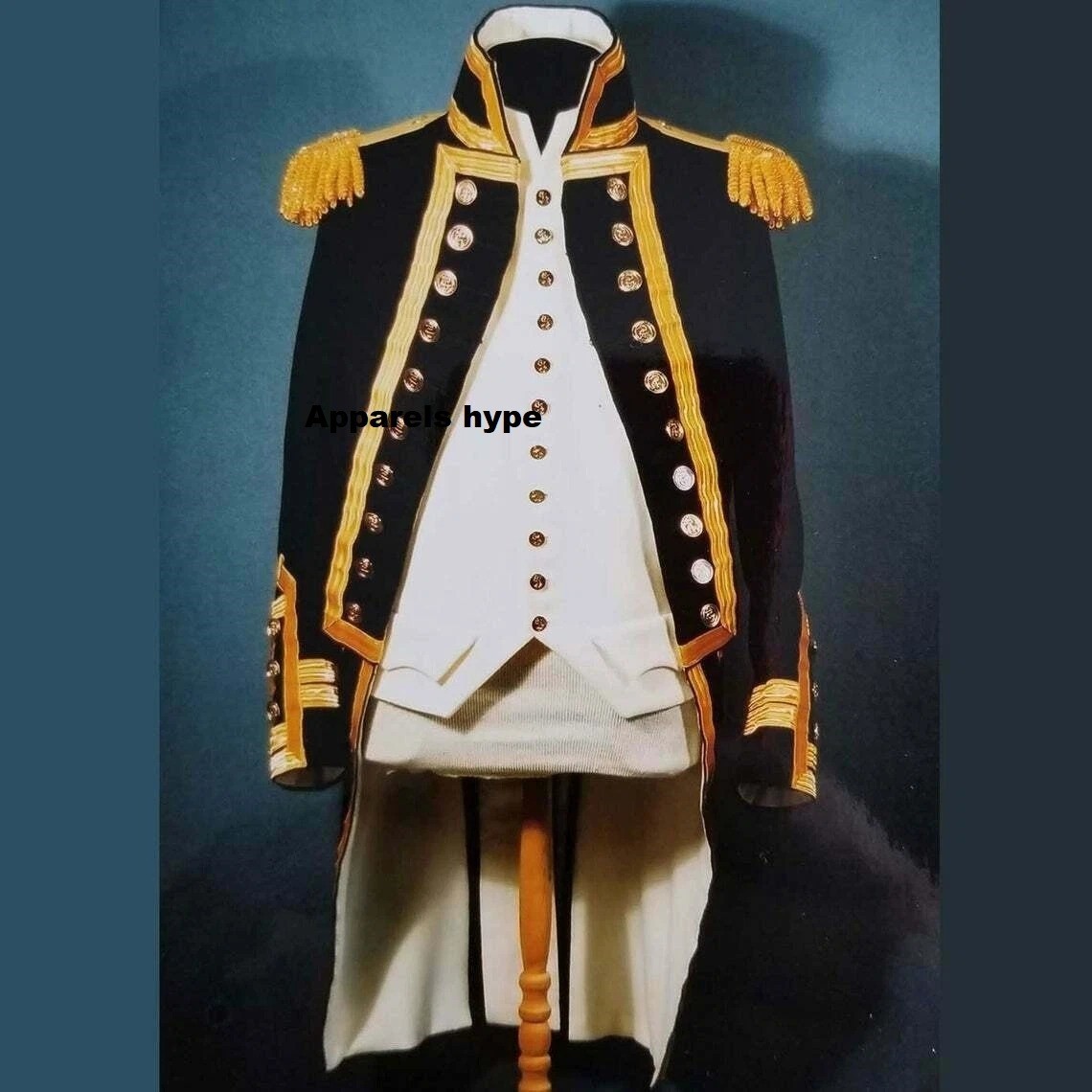 British Captain Royal Navy Rank premium quality braid only wool coat