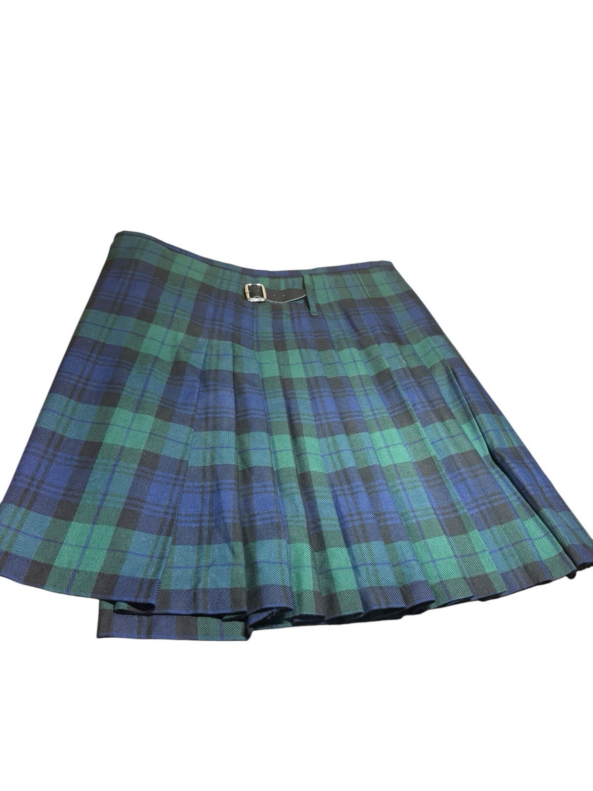 NEW Saltire Collections Blackwatch Tartan Kilt Sz 42 Pleated Scottish Green/Blue