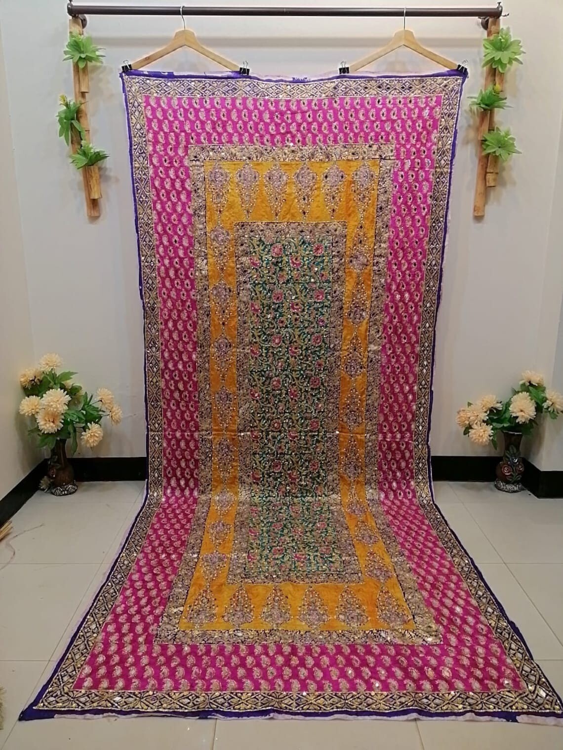 New fancy wedding collection heavy mirror work Pakistani handmade dupatas