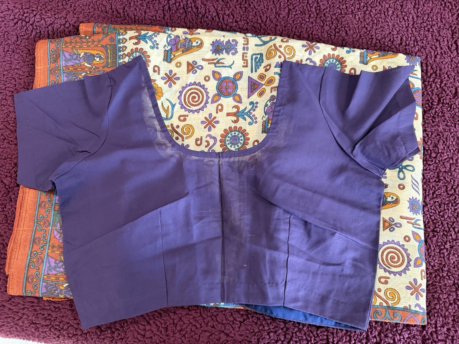 Fancy Designer Bhagalpuri Multicolor saree with stitched blouse & falls