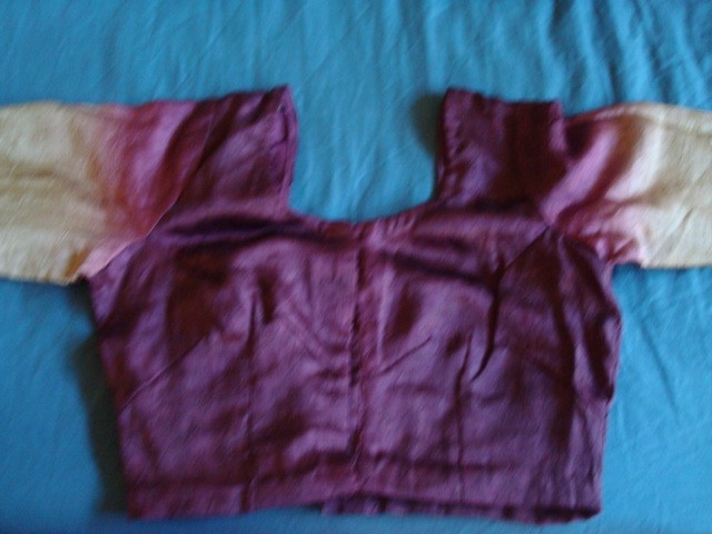 MINT MAROON/LIGHT BROWN SEQUINED POLYESTER SAREE W/BLOUSE-FREE S&H W/BIN