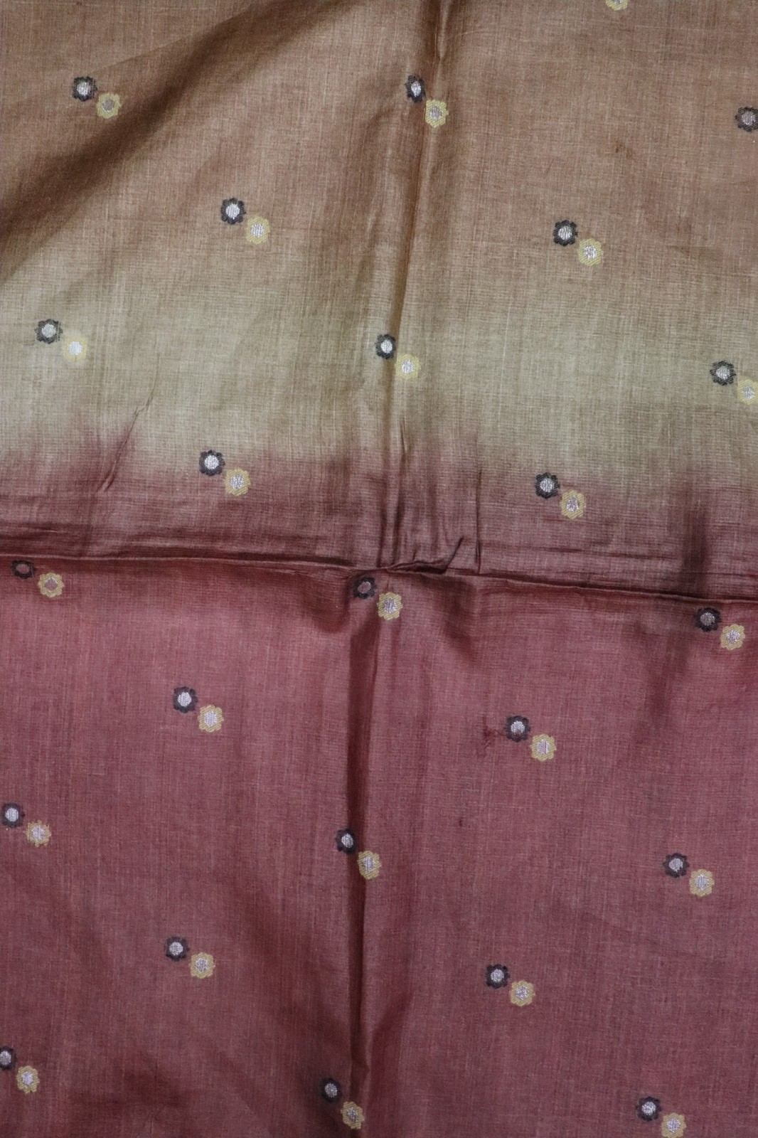Vintage Tussar Silk Saree, Upcycled Printed Tussah Silk DIY Fabric TS1155