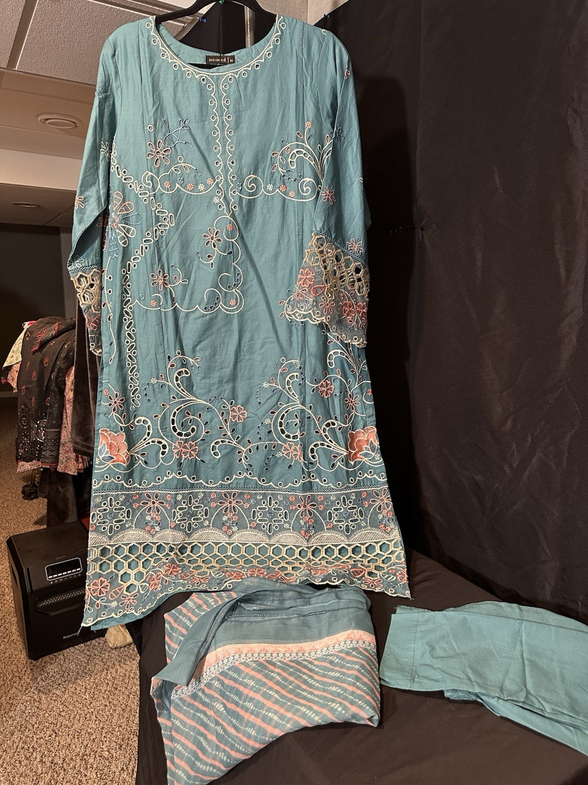 Bin Saeed Beautiful Cutwork Emb 2 Pc Suit-Chiffon Dupatta-M & L- $44 ‼️ Sale