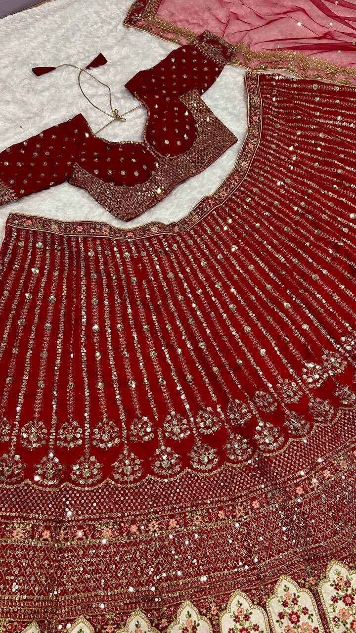 Launching Indian Designer Rangoon Silk Lehenga Choli With Dupatta For Women