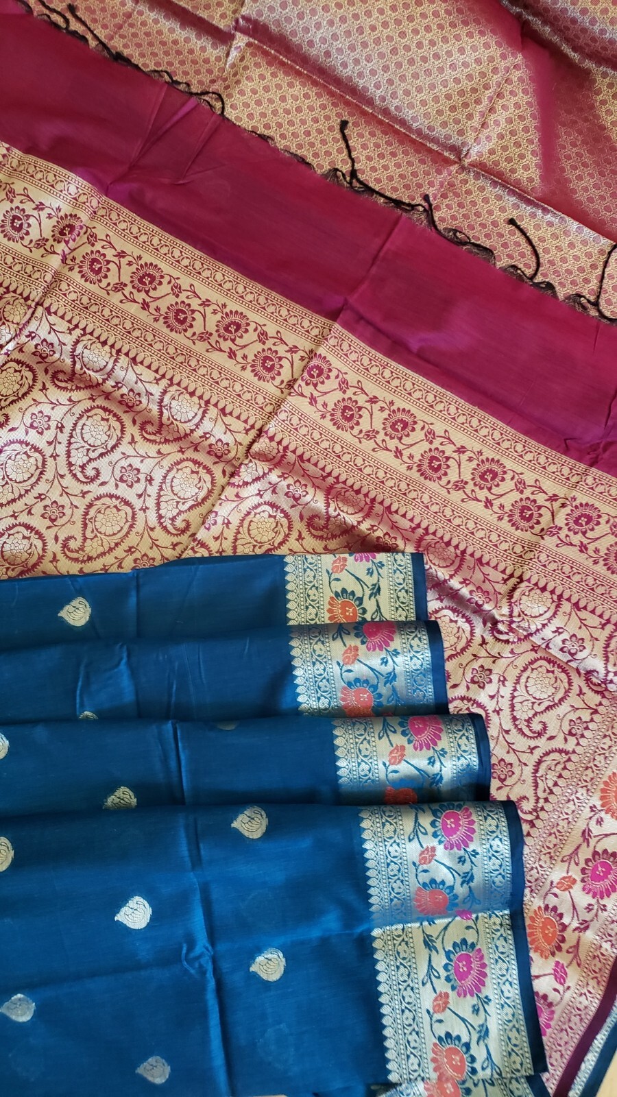 Silk Saree Banarasi Meenakari Zari Woven Unstitched Brocade Blouse Party Wear