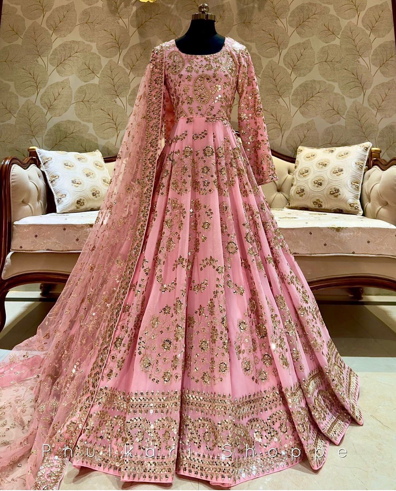 GOWN SALWAR KAMEEZ PAKISTANI INDIAN WEDDING PARTY WEAR DRESS BOLLYWOOD SUIT NEW