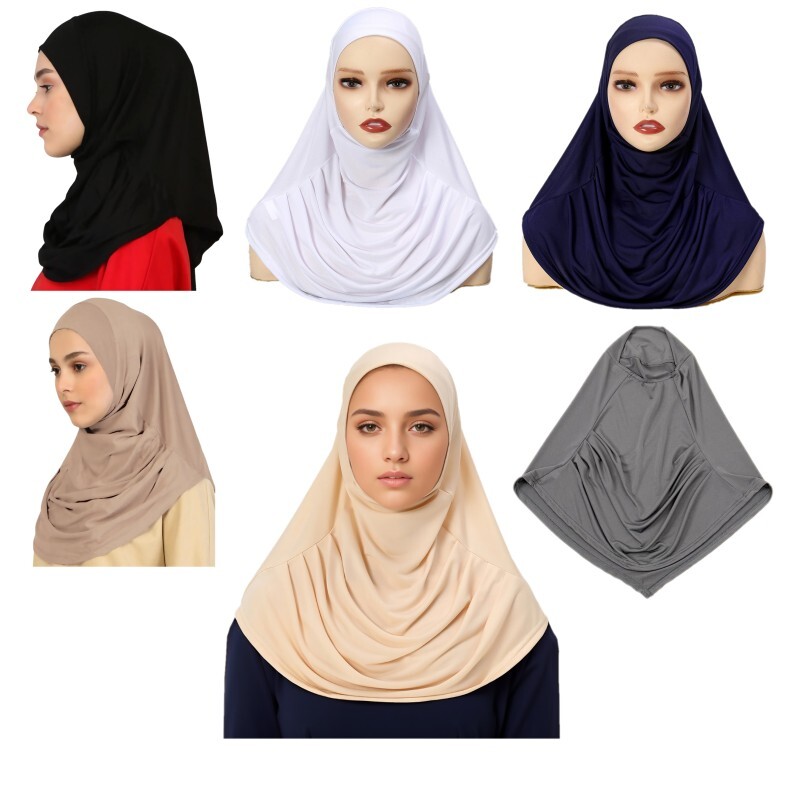 Muslim Headscarf Women African Headgear Loose Hijab Fitting Lazy Base Hat Turban