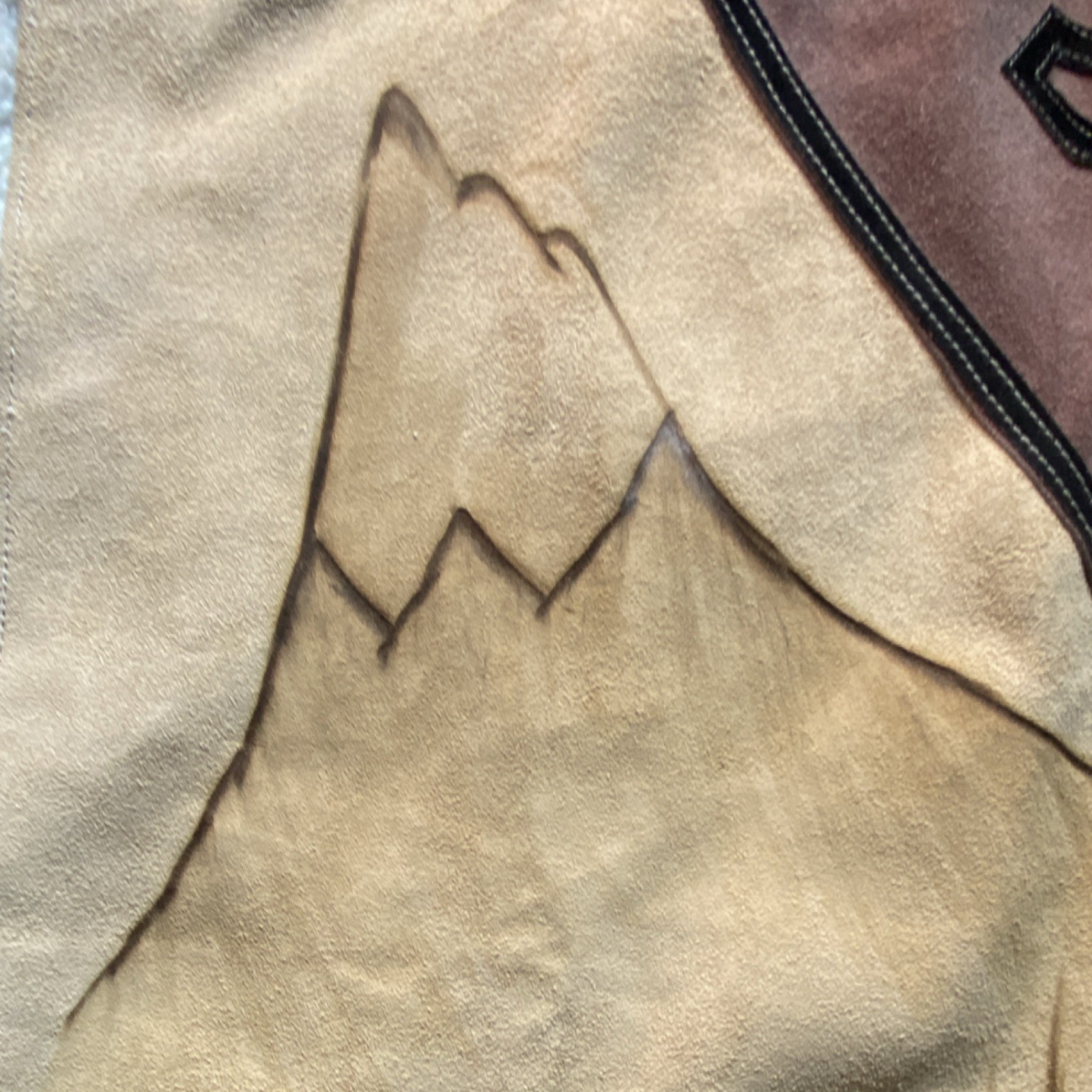 Vintage Mexican Artisanal Leather Poncho