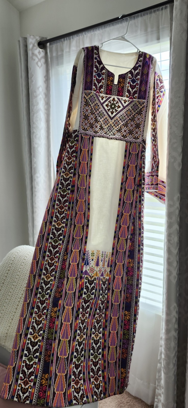 Palestinian Women Thobe Size 3 Embroidered Tatreez Long Sleeve Made In Palestine