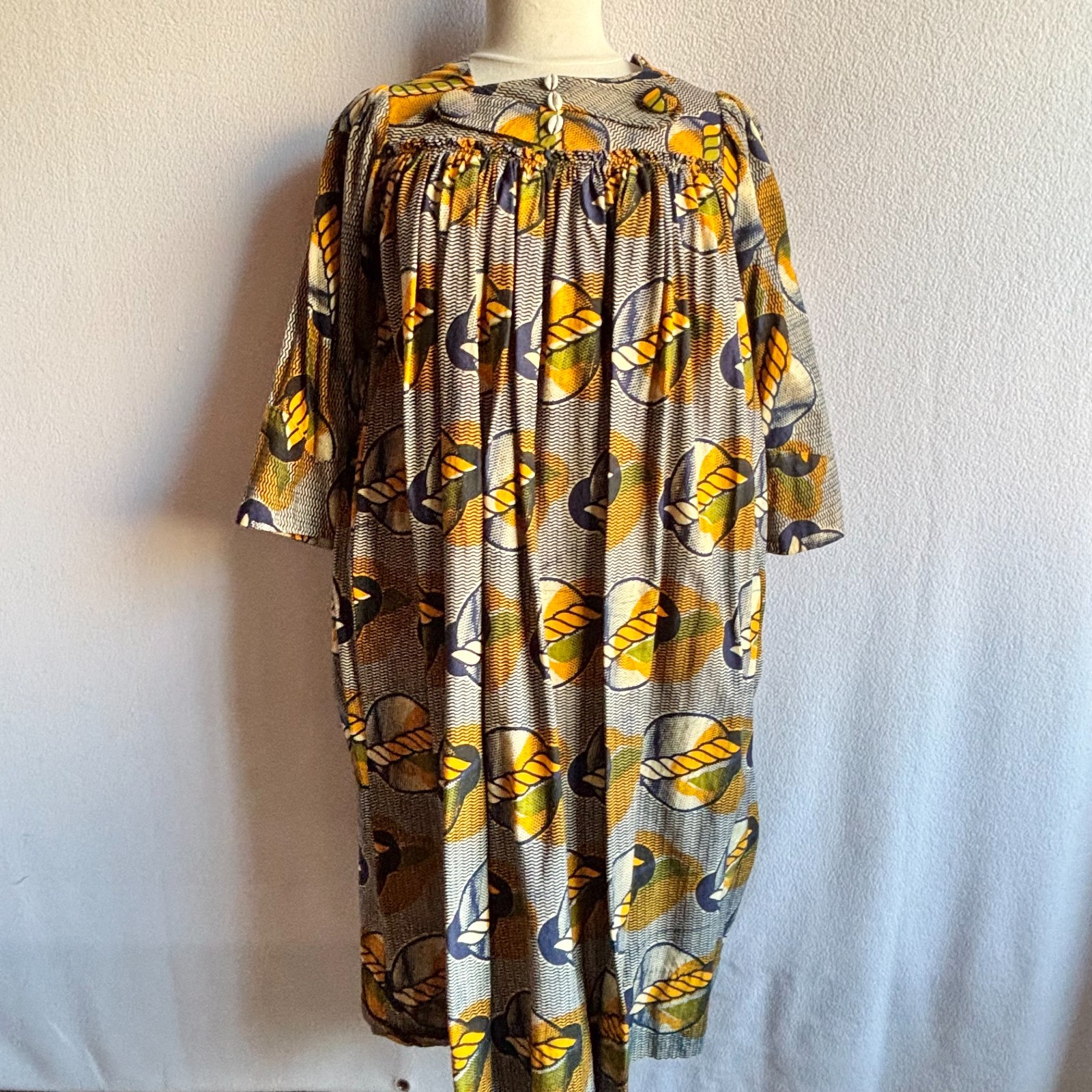 African Wax Print Cotton Mud Cloth Dress Muu Muu