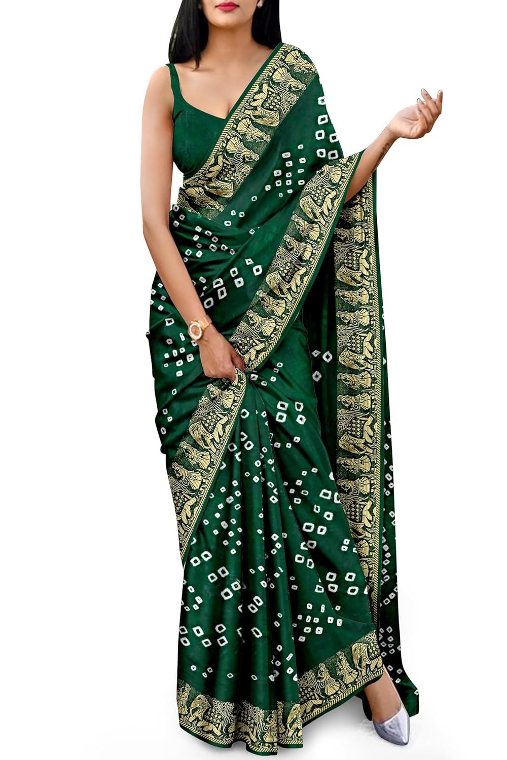 Women’s Zari Weaving Heavy Jacquard Border pure Art Silk Saree With Blouse Piece