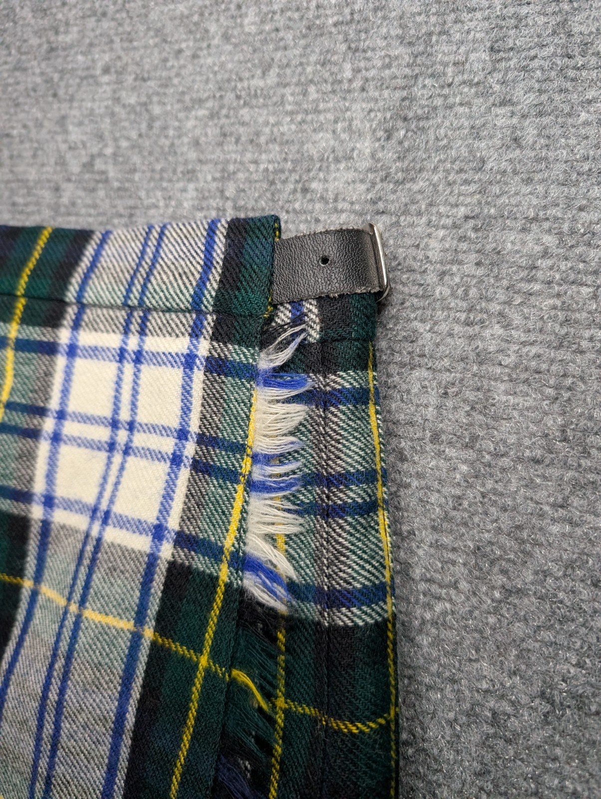 Pure New Wool Kilt Skirt Women’s 10 GreenTartan Scotland Knitwear Plaid VTG