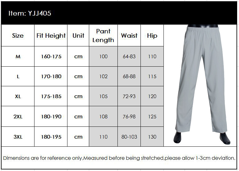 Men’s Muslim Islamic Clothing Casual Thobe Pants Trousers Pockets Pajamas Wear