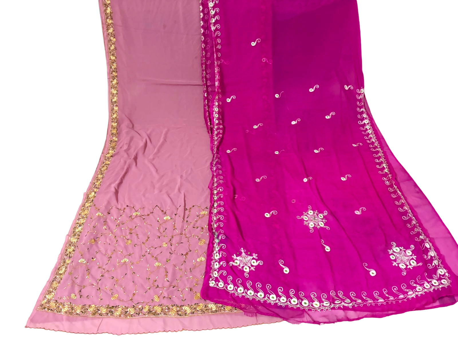 Indian Fabric Pink Weaving Dress Vintage Saree Used Craft Fabric Women Sari 5Y