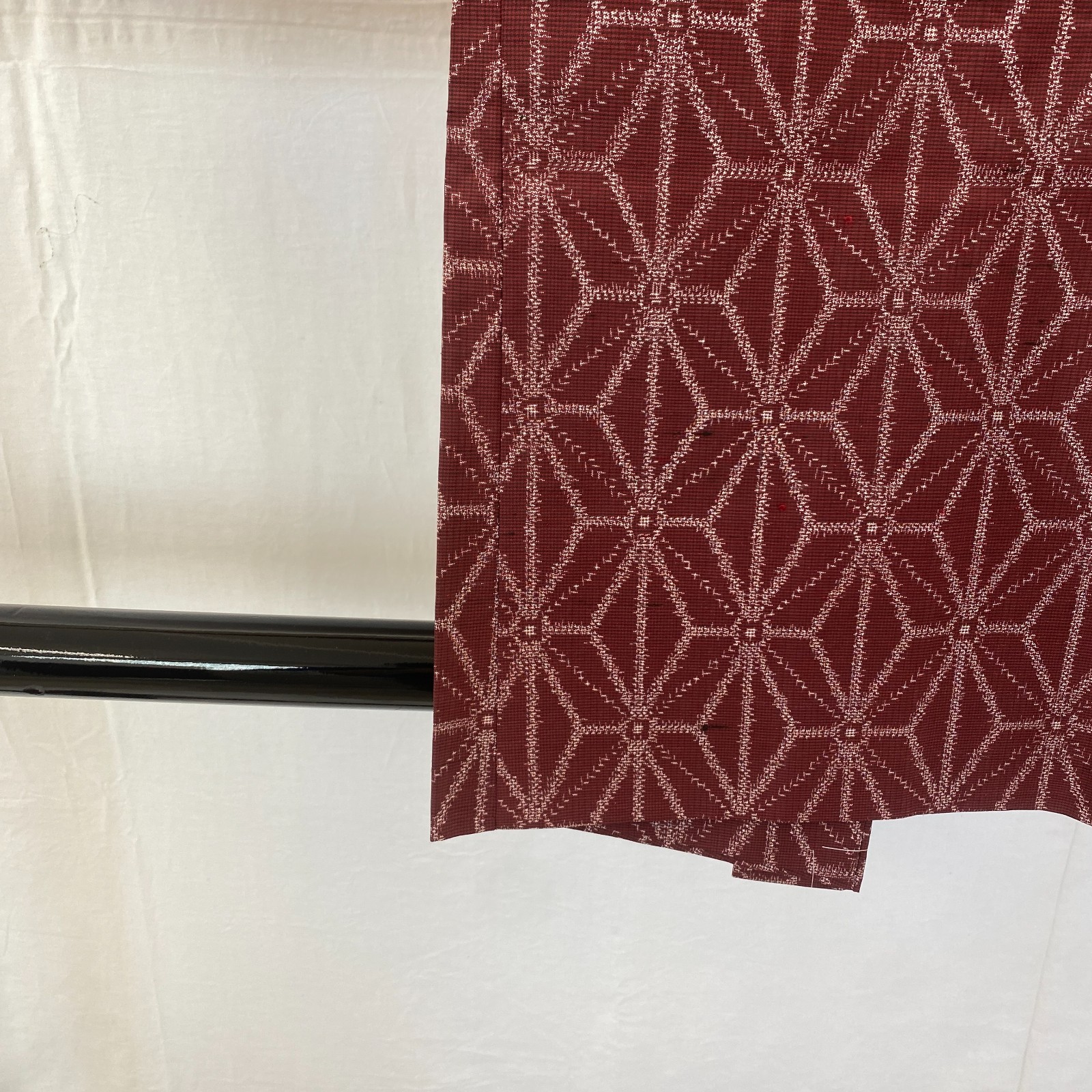 Japanese Vintage Kimono Haori Jacket Silk Red Oshima Traditional Authentic 33 in