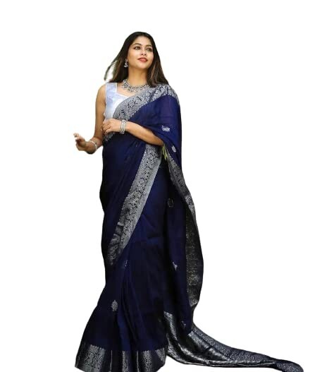 Woven Trendy Kanjivaram Soft Lichi Silk Saree With Blouse Piece For Women