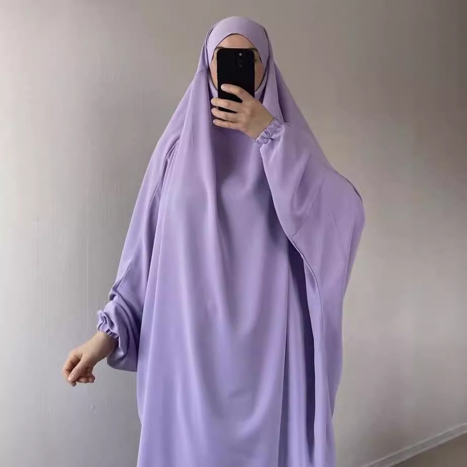 Muslim Women Kaftan Overhead Large Khimar Abaya Burka Ramadan Prayer Plain Set