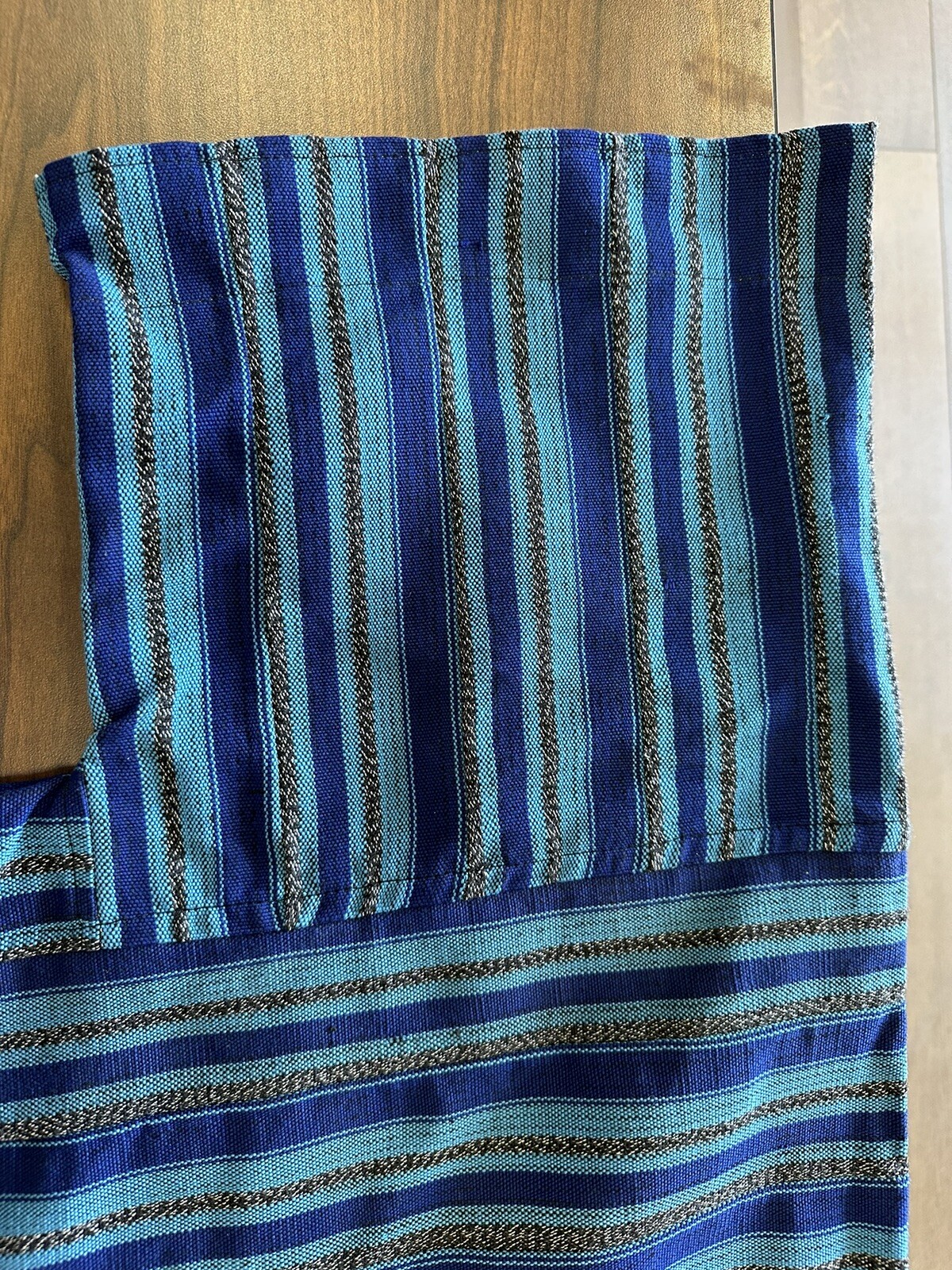 Authentic African Hand Stitched Ghana Smock Kente Fugu Batakari Men Top Blue